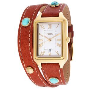 NWT Authentic Fossil Raquel Quartz Silver Dial Women's Watch